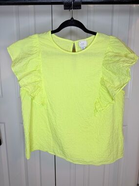 A New Day sleeveless bright yellow top women size X-Large